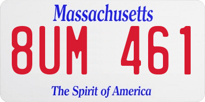 MA license plate 8UM461