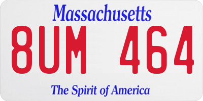 MA license plate 8UM464