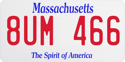 MA license plate 8UM466