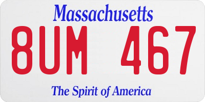 MA license plate 8UM467