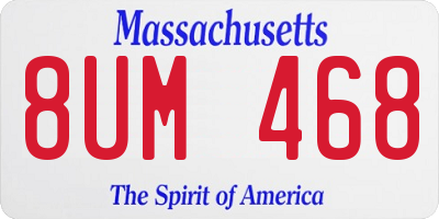 MA license plate 8UM468