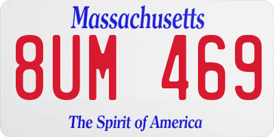 MA license plate 8UM469