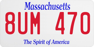 MA license plate 8UM470