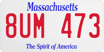 MA license plate 8UM473