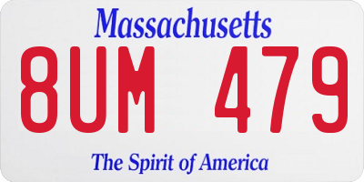 MA license plate 8UM479