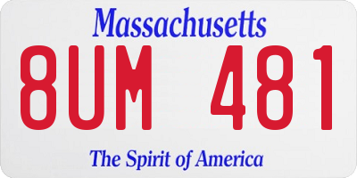 MA license plate 8UM481