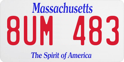 MA license plate 8UM483