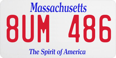 MA license plate 8UM486