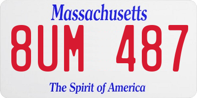 MA license plate 8UM487