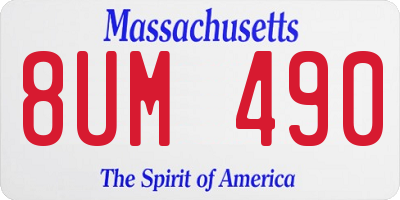 MA license plate 8UM490