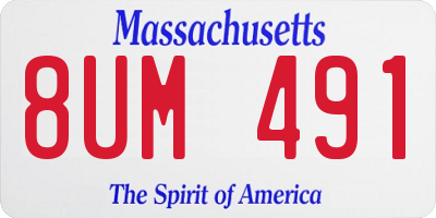 MA license plate 8UM491