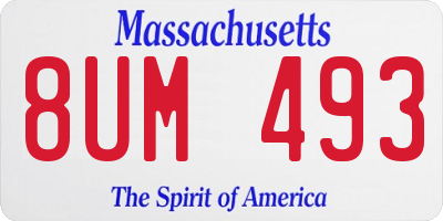 MA license plate 8UM493