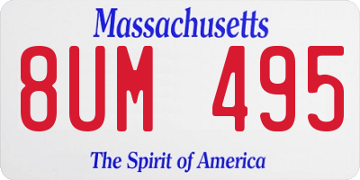 MA license plate 8UM495