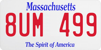 MA license plate 8UM499