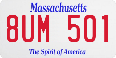 MA license plate 8UM501