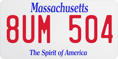 MA license plate 8UM504