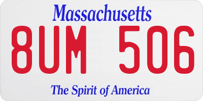 MA license plate 8UM506