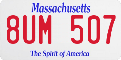 MA license plate 8UM507