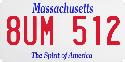 MA license plate 8UM512