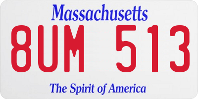 MA license plate 8UM513