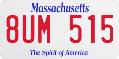 MA license plate 8UM515