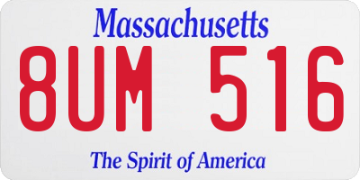MA license plate 8UM516