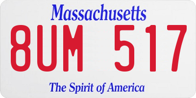 MA license plate 8UM517
