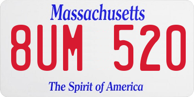 MA license plate 8UM520