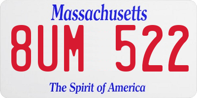 MA license plate 8UM522