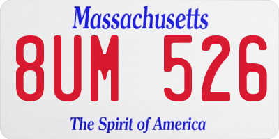 MA license plate 8UM526