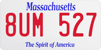 MA license plate 8UM527