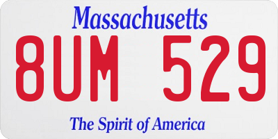MA license plate 8UM529
