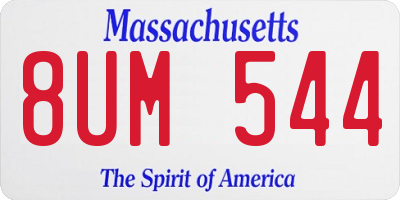 MA license plate 8UM544