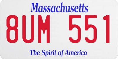 MA license plate 8UM551