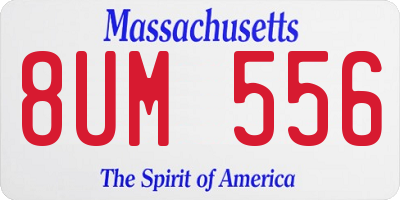 MA license plate 8UM556