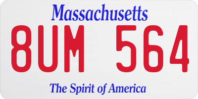 MA license plate 8UM564