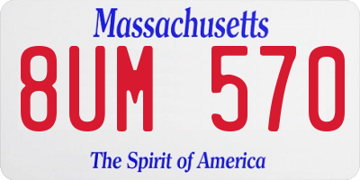 MA license plate 8UM570