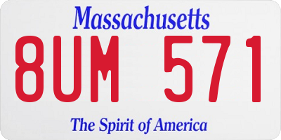 MA license plate 8UM571