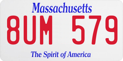 MA license plate 8UM579