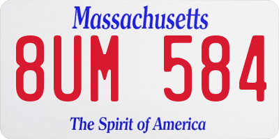 MA license plate 8UM584