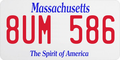 MA license plate 8UM586