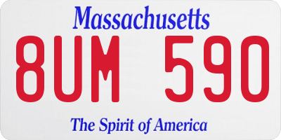 MA license plate 8UM590
