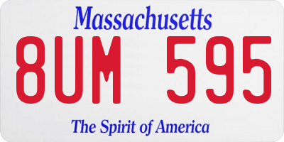 MA license plate 8UM595