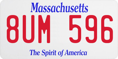 MA license plate 8UM596