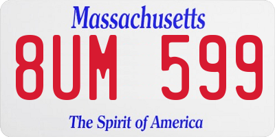 MA license plate 8UM599