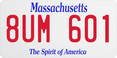 MA license plate 8UM601