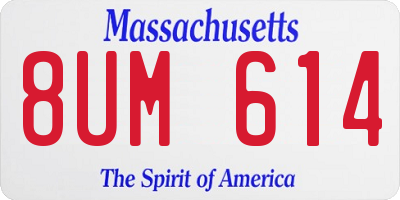 MA license plate 8UM614