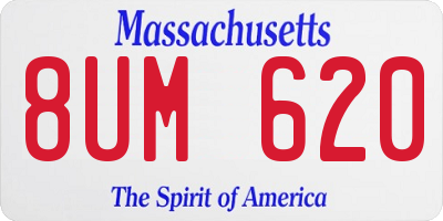 MA license plate 8UM620
