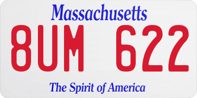 MA license plate 8UM622