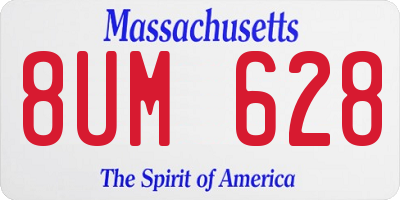 MA license plate 8UM628